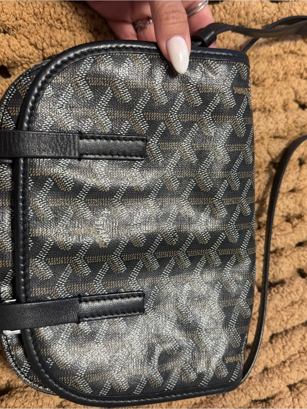 Black and Brown Messenger Crossbody Bag